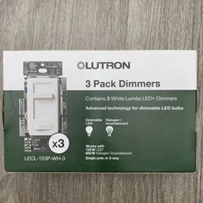 Lutron 3-Pack Electronics LED Dimmer Switch (LECL-153P-WH-3) NEW (911)
