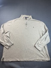 Polo Ralph Lauren Mens Cotton Quarter-Zip Estate Rib Pullover Beige XXL