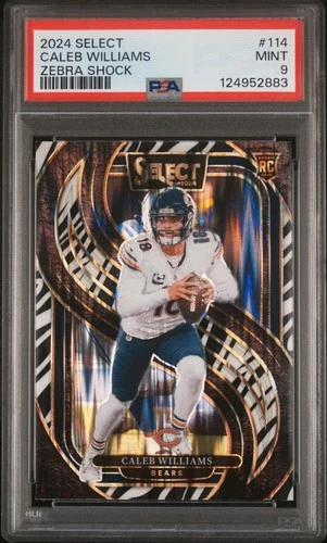 2024 PANINI SELECT ZEBRA SHOCK #114 CALEB WILLIAMS PSA 9