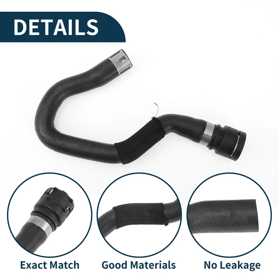 Radiator Hose Coolant Pipe for Audi A4 Quattro 2.0L No.8K1819376J Rubber Black - Image 4 of 4