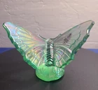 Fenton Art Glass Butterfly Figurine Green  Iridescent