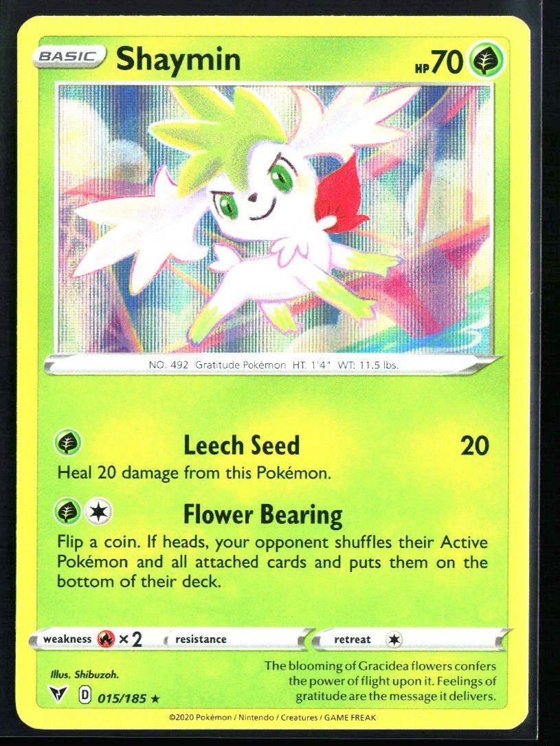 2020 Sword & Shield - Vivid Voltage Shaymin #15 Holo Rare Pokemon Card