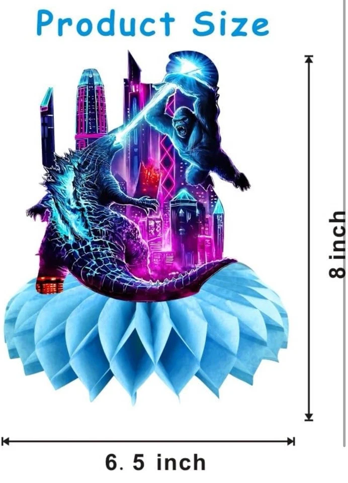 PPGOYD 8Pcs Monster Honeycomb Table Centerpiece, Monster Birthday Party  - Image 3 of 4