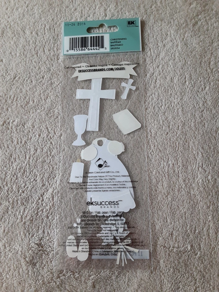 Jolee's beautiful Christening 3D sticker pkg (free ship $20 min US only) - Image 2 of 2