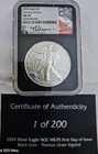 2025 American Silver Eagle NGC MS70 FDOI Black Core Signed Uram 1 of 200 w/COA