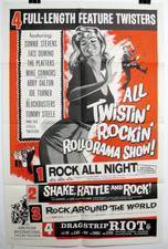 Vintage 1950s TWISTIN' ROCKIN' ROLLORAMA SHOW Rock'n'Roll 41x27 Poster FREE SHIP