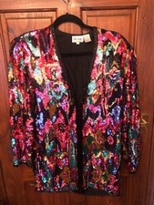 Oleg Cassini black tie amazing sequin jacket ideal for cruising or stage.