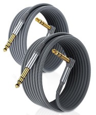 6.35mm TRS Instrument Cable 10FT 2-Pack,Right Angle 90 Degree 1/4 Inch Male J...