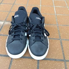 adidas black synthetic leather sneakers 3E US mens size 9 used