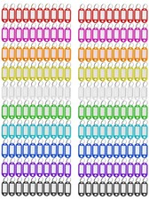 Key Tag Assorted Color Plastic Coded Key ID Label Tags Split Ring Keyring - w...