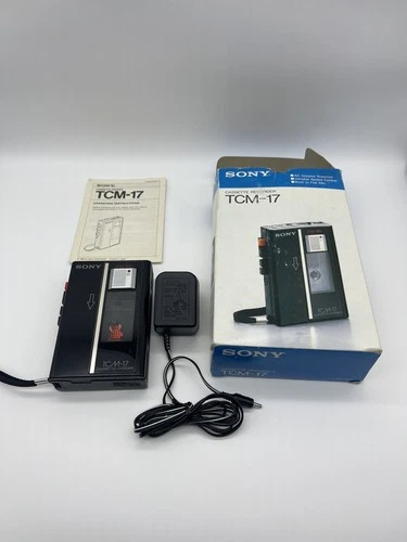 Sony TCM-17 Cassette-Corder Walkman Vtg Original Box - Reconditioned - New Belt