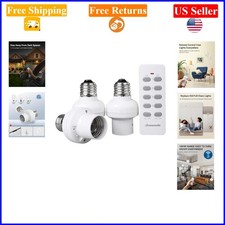 Wireless Remote Control Light Bulb Socket with 3 Sockets, E26/E27 Base