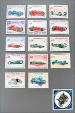 Monaco 1967 Grand Prix Racing Stamps MNH Set 15 Ferrari Maserati Lotus Alfa Rome