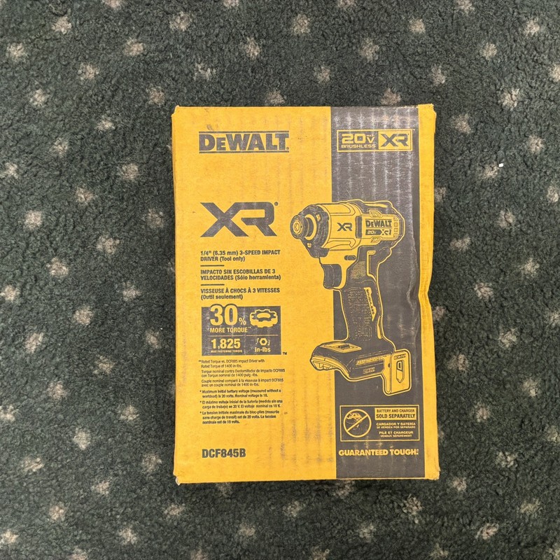 DEWALT DCF845B 20V MAX XR  1/4 in. Cordless 3-Speed Impact Driver -Bare Tool