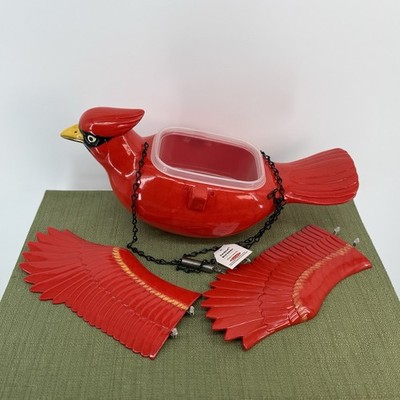 NWT Cardinal Bird Feeder By Exhart 15 Inches Long