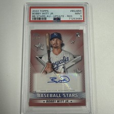 2022 Topps Update Baseball Stars Red Auto of Bobby Witt Jr RC 04/25 PSA 9 