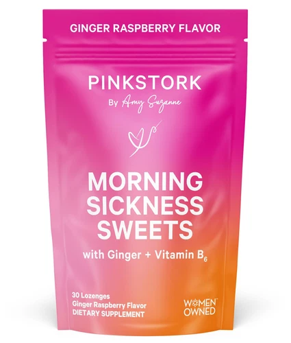 Morning Sickness Sweets, Organic Raspberry Ginger Candy with Vitamin B6, Supp...
