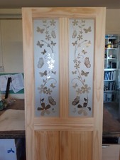 ( Brand New )  etched Glass Internal Door (Clear Pine)