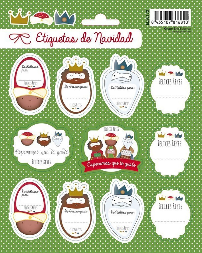 Grupo Erik Happy Christmas Labels, Sticky Labels, Food Labels Stickers, Labels S