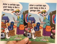2 Cards Shoebox Birthday MAXINE J Wagner Your Body is Like A Garage Sale