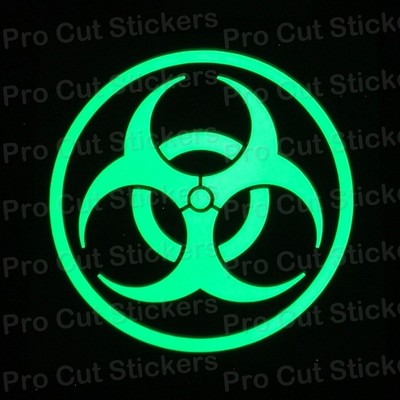 Zombie Biohazard Klein Zu Groß Fluoreszierend Leuchtende Sticker Aufkleber