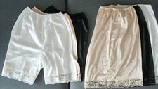 XL - Plus Size Half Slip Nylon Under Skirt Pants Petticoat Lace Plump Soft Loose