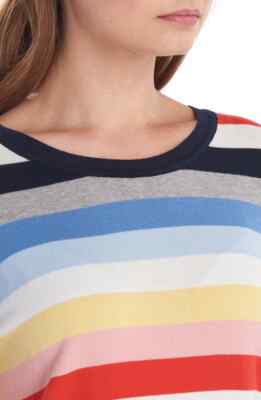 Barbour Women s Seaview Stripe Knit Crew Neck Sweater in Size 10  EUC