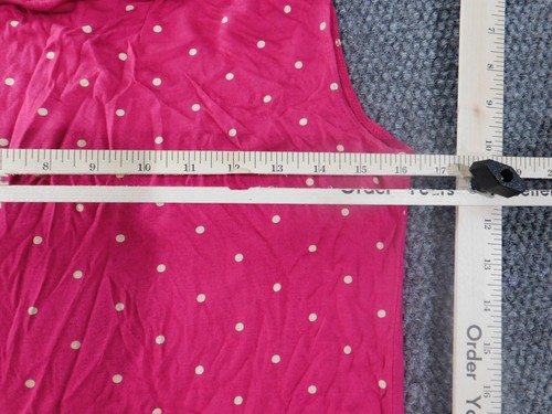 Talbots top small pink sleeveless womens dots rayon lyocell blouse - Picture 5 of 10