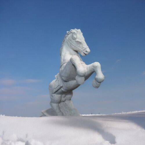 Sculpture artisanale de cheval cabré : décoration exquise statut pierre - Photo 1 sur 14