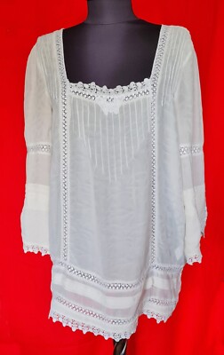 BLOUSE VINTAGE RUTZOU TRACHTEN OKTOBERFEST DIRNDL TYROL SILK WOMENS  US 8 EU 36