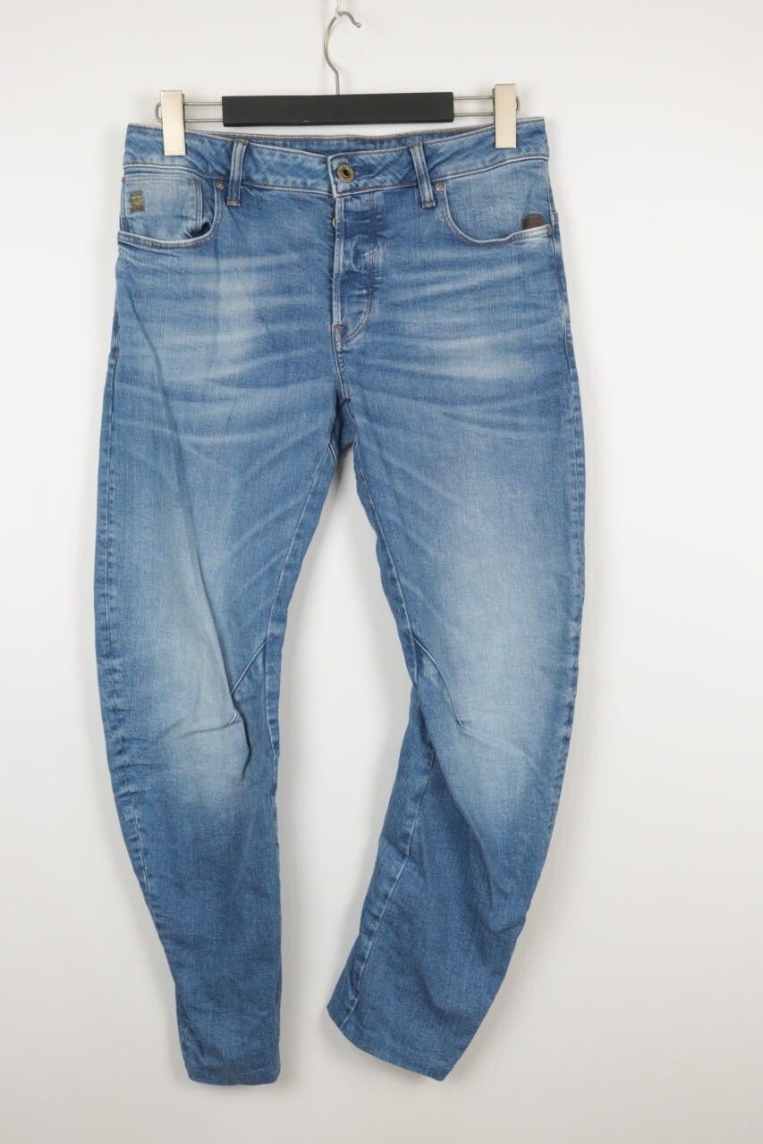 G-STAR ARC 3D SLIM Blue Wash Denim Stretch Skinny Jeans W31 L32 Button Fly