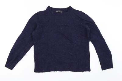 Marks and Spencer Damen Blau Rundhals Acrylmischung Pullover Größe 10