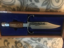 J. Bowie Wood Handle Fixed Blade Hunting Knife