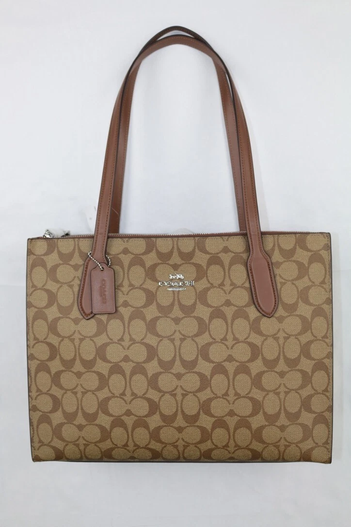 Coach Nina Carryall firmato tela kaki sella CL399