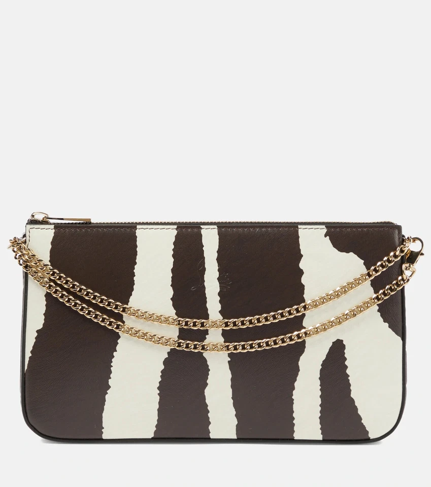 CHRISTIAN LOUBOUTIN Loubila zebra-print leather clutch