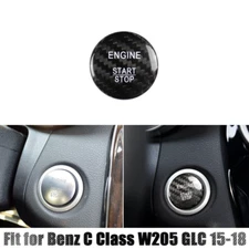 Real Carbon Fiber One-Touch Start Button Trim for Benz C Class W205 GLC