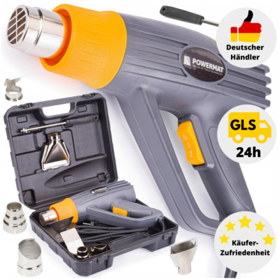 WELDINGER Heißluftpistole HG-1 2000W Set - Digitales Heißluftgebläse Mit Koffer