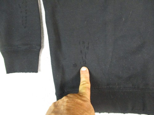 Victoria's Secret PINK Women's Black Sweatshirt XS Spellout Logo Pullover ripped - Picture 4 of 15