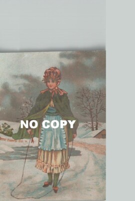 Chromo Childhood Scene: JUMP ROPE GAME IN THE SNOW