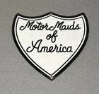 VINTAGE 12” MOTOR MAIDS MOTORCYCLE SHIELD PORCELAIN SIGN CAR GAS TRUCK GASOLINE