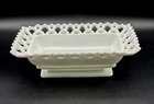 Vintage Westmoreland White Milk Glass Lattice Candy Dish