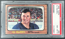 Topps 1966 Al MacNeil PSA 8 NM - MT #89 Graded New York Rangers Hockey