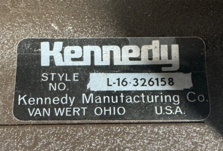 Vintage Kennedy L-16-326158 Brown Wrinkle Finish Machinist Tool Box 16"x7"x3.5" - Image 4 of 4