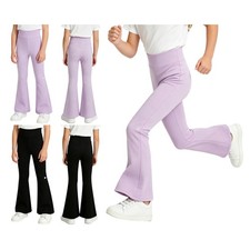 Girls Bottoms Soft Fabric Pants Durable Activewear Bootcut Leggings Workout Gym