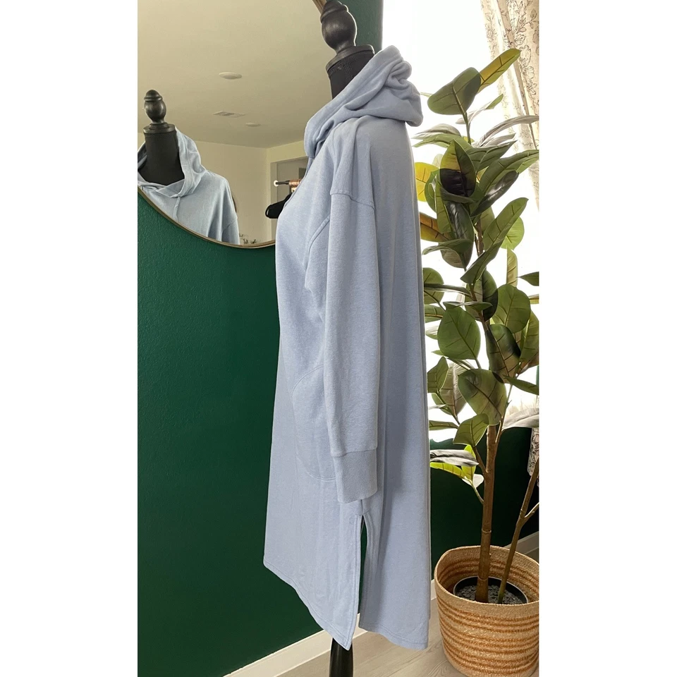 Old Navy Active Hoodie Sweatshirt Dress Womens M Light Blue Lounge Minimalist - Image 3 of 4