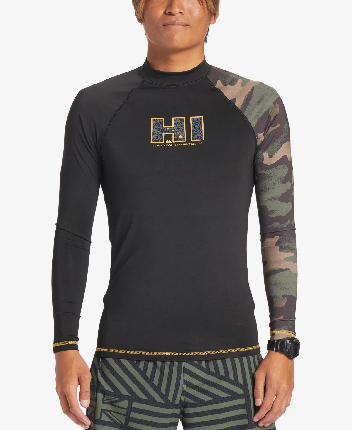 Quiksilver Men s Hi Island Rush Long Sleeve Rash Vest, Black, XL
