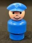 Vintage Original Fisher Price Little People All Plastic Blue Base Pilot Mailman