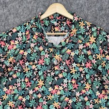 Chubbies Golf Polo Shirt Men's Large Geometric Stretch Perfromance Floral Pastel