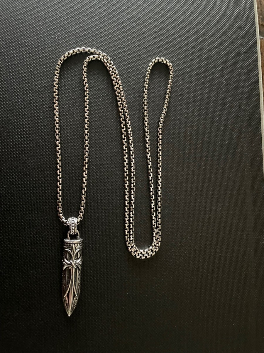 Scott Kay Necklace Bullet Style Cross & Skull 925 Sterling Silver