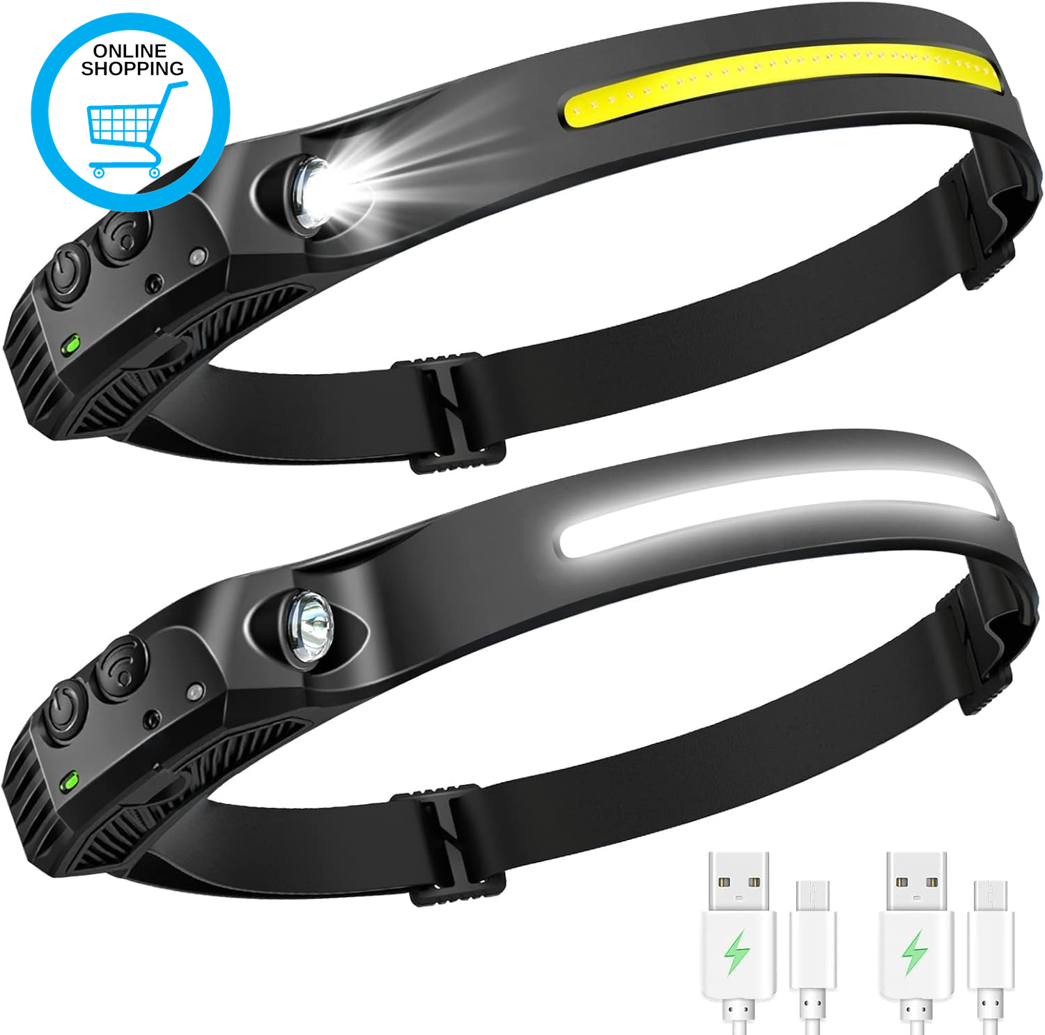 Headlamp Flashlight, 1200 Lumen Ultra Light Bright LED Rechargeable Headlight wi